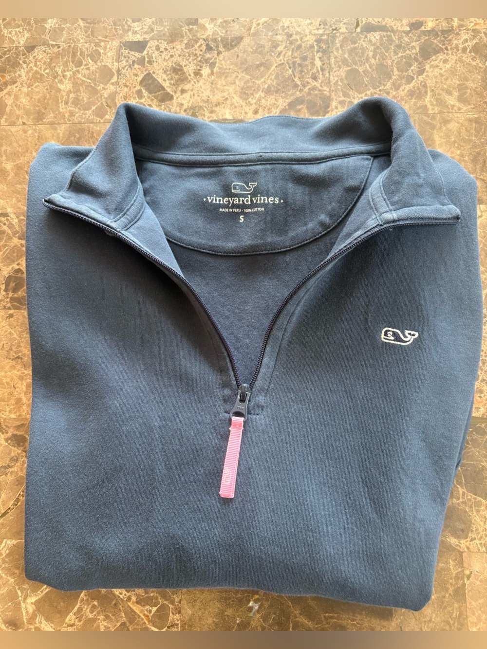 Vineyard Vines Navy Blue Quarter Zip Pull Over